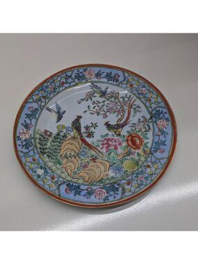 Nora Fenton Exotic Birds HandPainted Plate 10.25" Macau Porcelain Vintage Floral